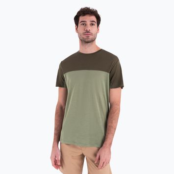 Férfi túrapóló icebreaker Merino Cool-Lite Sphere III SS Tee Colour Block lichen/loden