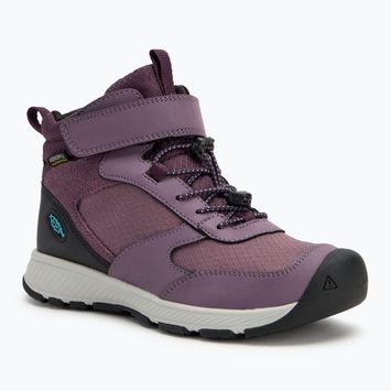 Gyerek túracipő KEEN Skua Mid WP JR black plum/plum perfect