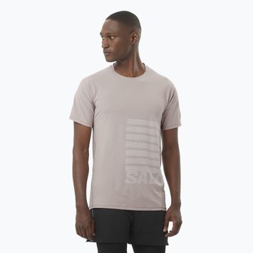 Férfi Salomon Sense Aero Tee GFX etherea/fehér futópóló