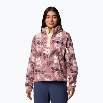 Női Columbia Helvetia II Printed Cropped Cropped Half Snap fleece pulóver fig pasztell/több színű