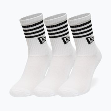 New Era Stripe Crew zokni 3 pár fehér