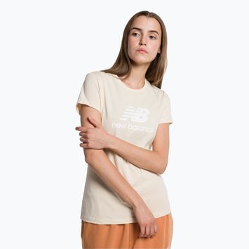 Női New Balance Essentials Stacked Logo Co T-shirt bézs NBWT31546