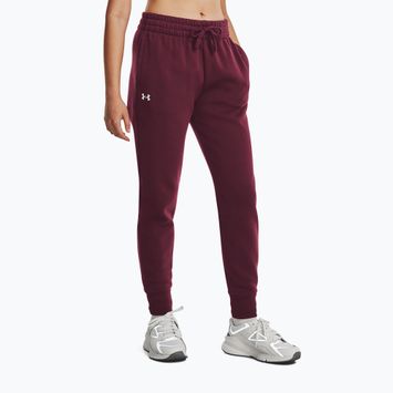 Női sportnadrág Under Armour Rival Fleece dark maroon/white