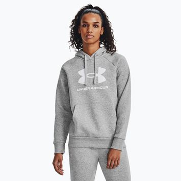 női pulóver Under Armour Rival Fleece Big Logo Hoody mod gray light heather/white