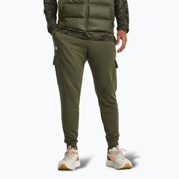 Férfi Under Armour Rival Fleece Cargo Jogger nadrág tengeri zöld/fehér színből