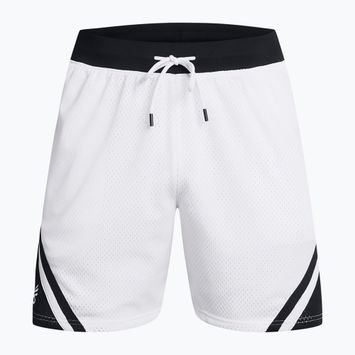 Férfi kosárlabda rövidnadrág Under Armour Curry Mesh Short 4 fehér/fekete/fehér