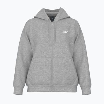 Női pulóver New Balance Fleece Logo Full Zip atlétikai szürke
