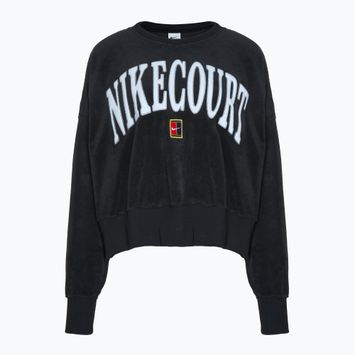 Női tenisz pulóver Nike Court Heritage OOS fekete / fekete / lapos ón / fehér