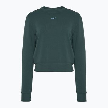 Nike Dri-FIT One Crew Neck francia frottír női pulóver vintage zöld/ fekete