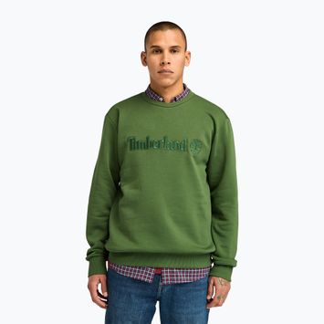 Férfi pulóver Timberland Embroidery Tonal Crew Neck black forest green