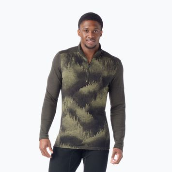 Férfi thermo pulóver Smartwool Classic Thermal Merino Base Layer 1/4 Zip Boxed north woods foggy pines