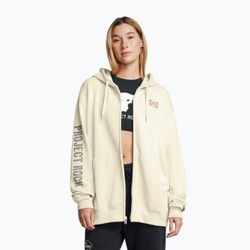 Női pulóver Under Armour Project Rock HWT Full Zip Hard at Work silt/clay green/yellow ochre