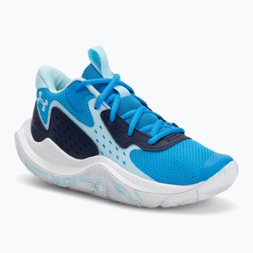Under Armour Grade School Jet '23 gyermek kosárlabda cipő elektromos kék/középkék/éjjeli tengerészkék/stream