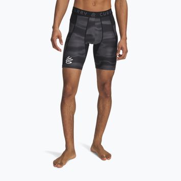 Under Armour Curry HeatGear Printed fekete / castlerock / fehér férfi rövidnadrág