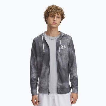 Férfi Under Armour Rival Terry Printed FZ castlerock/onyx fehér melegítőfelső