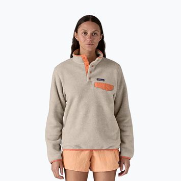 Patagonia női trekking pulóver LW Synch Snap-T P/O zabpehely színű, őszibarack színű pulóver LW Synch Snap-T P/O