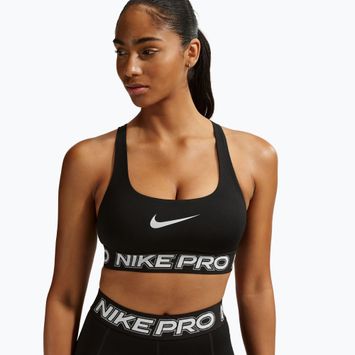 Edzőmelltartó Nike Pro Light Support Non Padded black/white/metallic silver