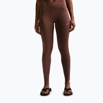Női leggings Nike One magas derekú varrás nélküli light chocolate