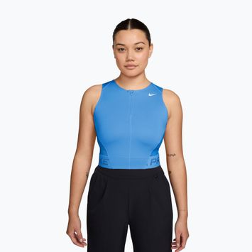 Női edzőpóló Nike Pro Dri-Fit university blue/light photo blue/white