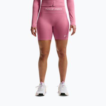 Női edzősort Nike Pro Seamless High Waisted Biker 5" peony/white