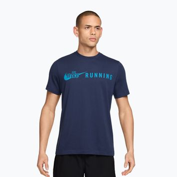 Férfi futó póló Nike Dri-Fit Running T-Shirt midnight navy/light current blue