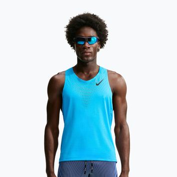 Férfi futó póló Nike AeroSwift light current blue/black