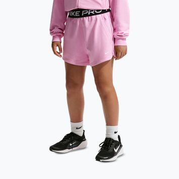 Gyerek rövidnadrág Nike Pro Fleece pink rise/pink rise/black/white