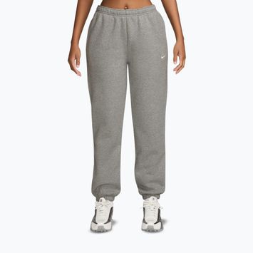 Női nadrág Nike Studio Fleece dark grey heather/sail