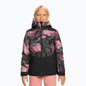 Gyermek snowboard dzseki ROXY Silverwinter Girl true black pansy pansy pansy