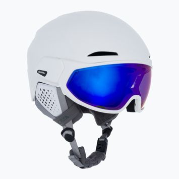 Alpina Alto Q-Lite fehér matt/kék revo síbukósisak