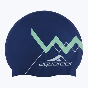 AquaFeel Zig Zag kék úszósapka