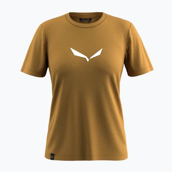 Női póló Salewa Solid Dry golden brown new logo