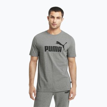 Férfi PUMA Ess Logo Tee közepes szürke szürke póló T-shirt