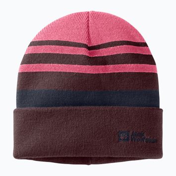 Jack Wolfskin Stripy Knit rózsaszín limonádé gyermek téli sapka