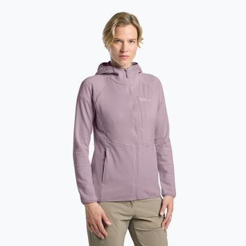 Női Jack Wolfskin Kolbenberg kapucnis, teljes cipzáras, fleece pulóver vadvirágos