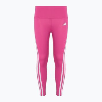 Gyermek leggings adidas Essentials Aerorady 3-Stripes High Waisted magas derekú félhosszú fukszia/fehér