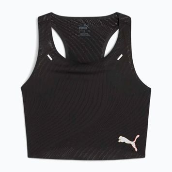 Női futófelső PUMA Run Ultraspun Crop puma fekete/ tűzpirosító puma