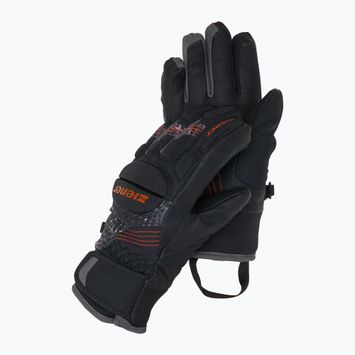 Gyerek síkesztyű ZIENER Luro Aquashield PR black/orange pop