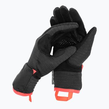 Női sí kesztyű ORTOVOX Fleece Grid Cover fekete holló