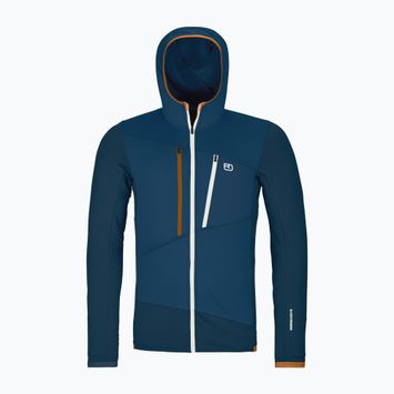 Férfi pulóver ORTOVOX Fleece Grid Hoody deep ocean