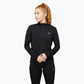 Női futó hosszú ujjú ASICS Core 1/2 Zip Top teljesítmény fekete