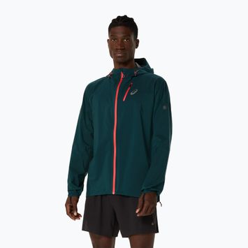 Férfi ASICS Fujitrail Elite vízálló futó dzseki szász zöld