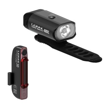 Lezyne kerékpárvilágítás készlet MINI DRIVE 400, STICK, usb fekete LZN-1-LED-24P-V504