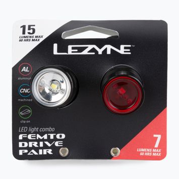 Lezyne kerékpárlámpa szett LED FEMTO DRIVE PAIR fekete LZN-1-LED-1P-V104