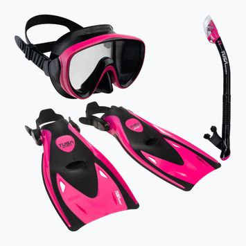 TUSA búvárszett maszk + snorkel + uszony rózsaszín UP-1521