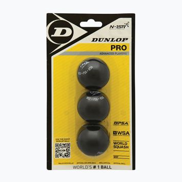 Squash labdák Dunlop Pro 3-Ball Blister fekete 700109