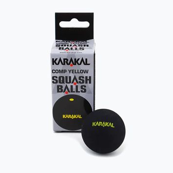 Squash labdák Karakal Comp Yellow Dot 12 db fekete.