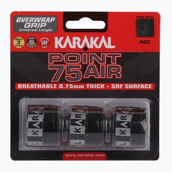 Karakal Point 75 Air 3 db fekete squash ütőcsomagolás.