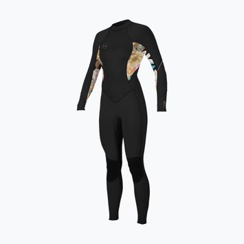 O'Neill Bahia 3/2 Back Zip Full fekete/mikah virágos/fekete női búvárruha