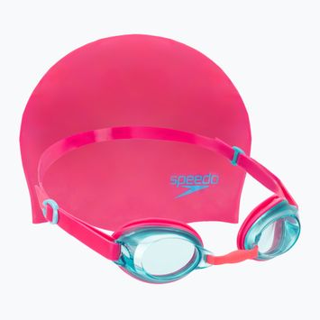 Speedo Jet V2 gyermek úszókészlet Speedo Jet V2 úszósapka + Fluo úszószemüveg orange/pink assorted